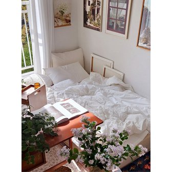 루시드슬립 허쉬 60수 고밀도 바이오워싱 순면 옥수수솜 무봉제 차렵이불세트 SS/Q/DK 12colors