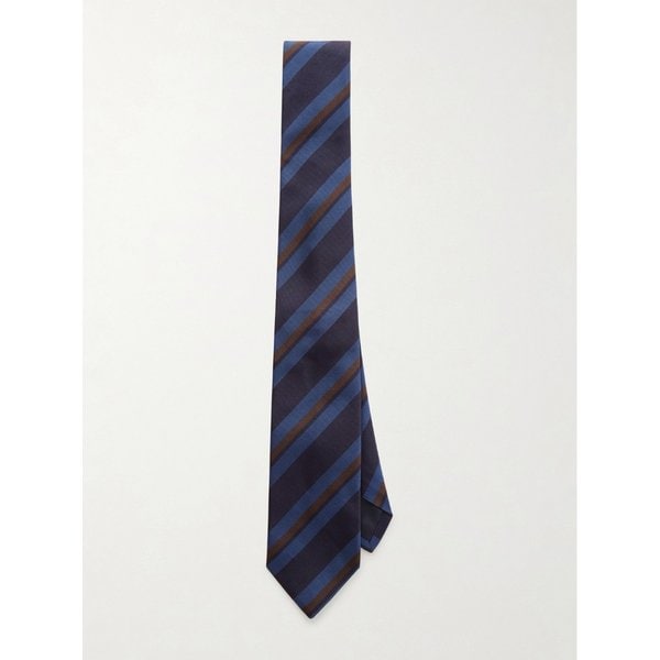 드레익스 8cm 스트라이프 실크 코튼 블렌드 트윌 넥타이 46376663162925662