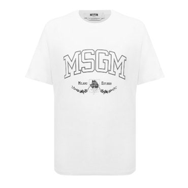 MSGM 24SS 키즈 여성 로고 프린팅 티셔츠 S4MSJBTH277 001