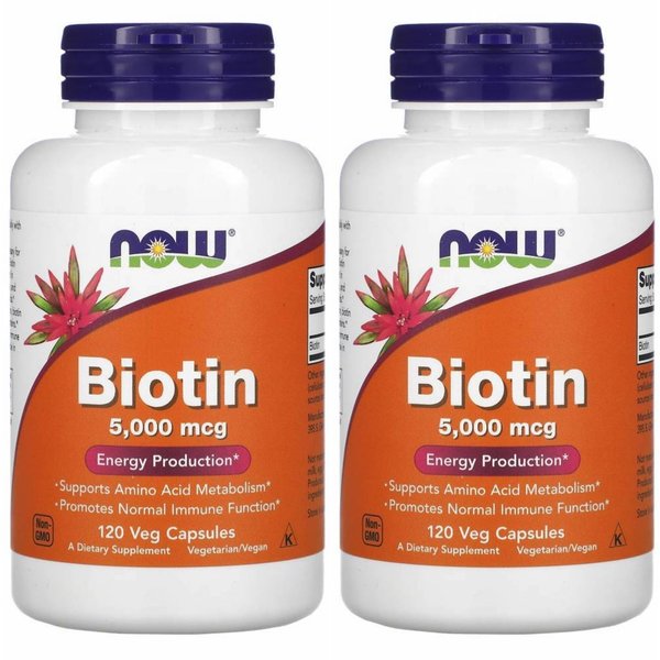 나우푸드 비오틴 Biotin 5000 mcg 120 베지캡슐 2개