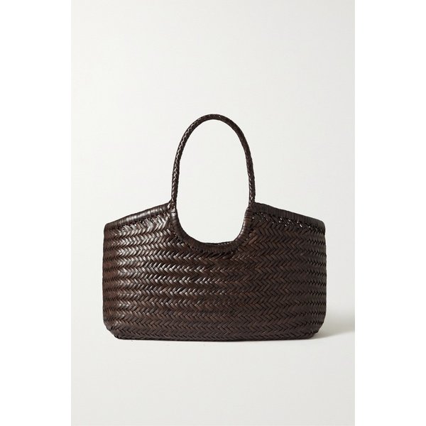 난투켓 라지 우븐 가죽 토트 다크 브라운 1647597302758473