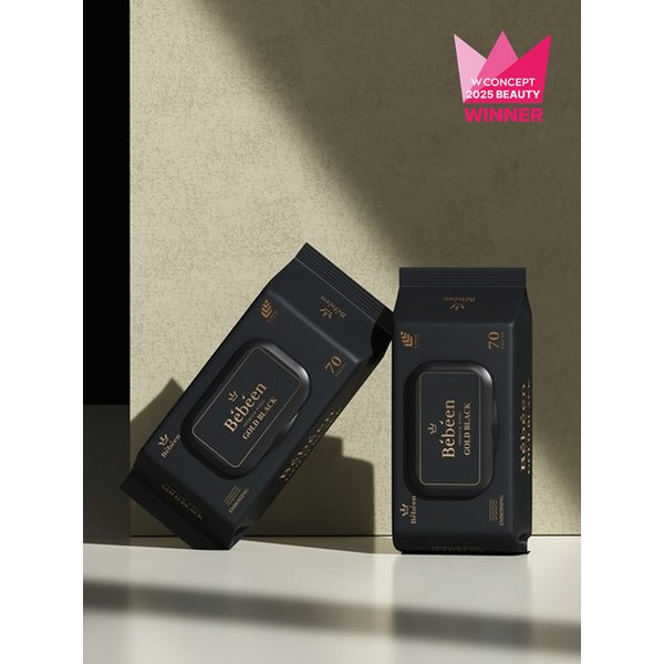 82gsm 골드블랙 두꺼운 프리미엄 물티슈 캡형 70매 20팩