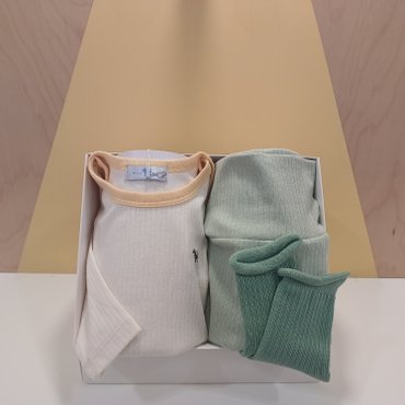 블루독베이비 **IV)모달골지바디수트,양말 선물세트(44A70-676-03+44170-011-14)