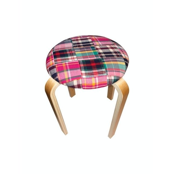 Real patchwork stool (pink)
