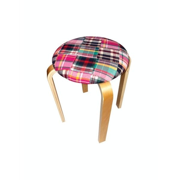 Real patchwork stool (pink)