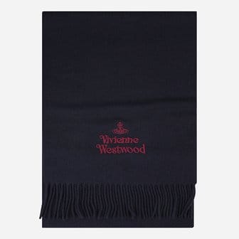 비비안웨스트우드 [시흥점] [비비안 웨스트우드]5F 81030007 W00Q7 K410 자수 로고 머플러 네이비