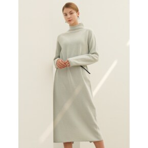 High-neck Cashmere Knit Dress _Mint