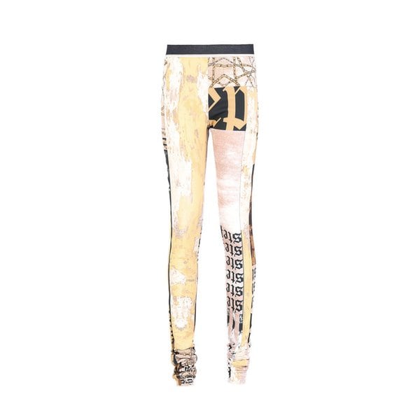 25FW  BEIGE COLLAGE GRAPHICS LEGGINGS