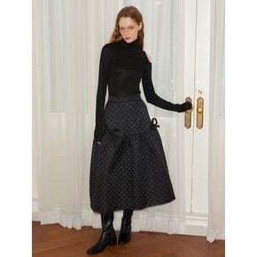 Ribbon Quilting Skirt_ Black