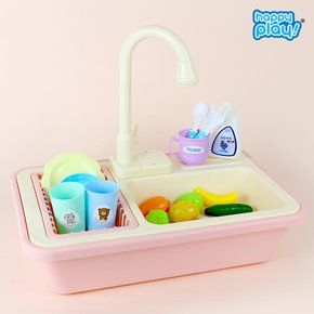 유아 주방놀이 장난감 물 나오는 리얼 뽀득뽀득 싱크대 핑크