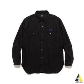 NEEDLES 니들스 Work Shirt - CLW Pin Stripe Twill Black (NS230) (워크 셔츠)