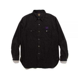 니들스 NEEDLES 니들스 Work Shirt - CLW Pin Stripe Twill Black (NS230) (워크 셔츠)