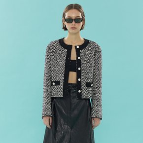 Tweed Cropped Jacket_BLACK