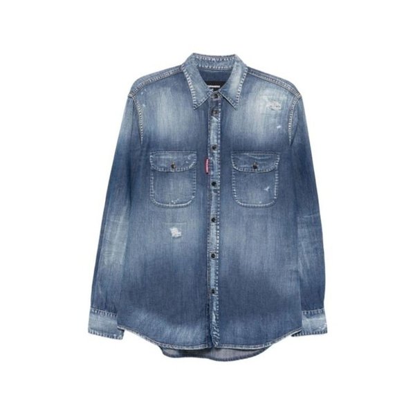 26SS 디스퀘어드2 긴팔 셔츠 S71DM0834S30341470 BLUE DOM