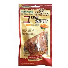 헬로도기 그대로 연어살 연어 스테이크 80g.더 케이 펫