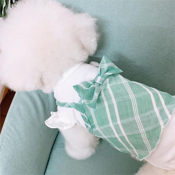 [펫후크] 강아지 봄여름옷 리본날개소매 원피스드레스(1)