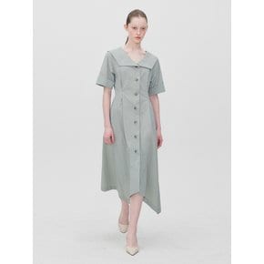 HANDKERCHIEF HEM MIDI DRESS MINT GRAY