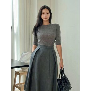 [예린 PICK!] 울 텐셀컷 오프 7부 티셔츠_gray melange