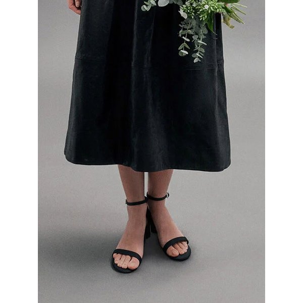 메탈릭 블록 힐 앵클 스트랩 샌들 2colors CK1-60051069