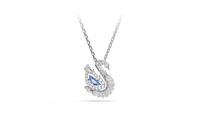 스와로브스키 [본사정품/쇼핑백증정] Swan 블루 로듐 목걸이 5723389