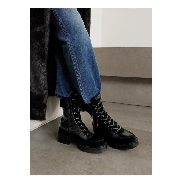 베리 코르티나 시어링 글로스 텍스처 가죽 콤배트 부츠 20mm 1647597350599056