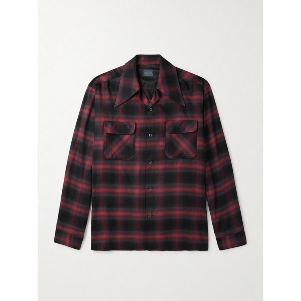 캠프 칼라 체크 코튼 블렌드 플란넬 셔츠 46376663162925156