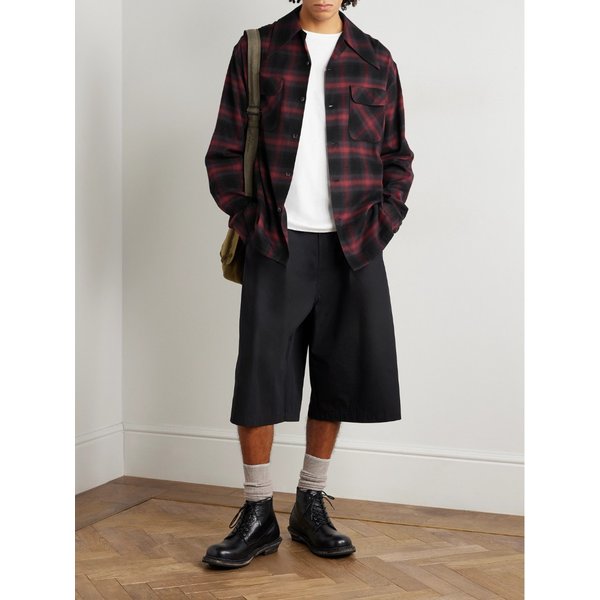 캠프 칼라 체크 코튼 블렌드 플란넬 셔츠 46376663162925156