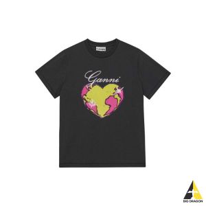가니 GREY RELAXED HEART T-SHIRT (T3770 490) (그레이 릴렉스 하트 반팔 티셔츠)