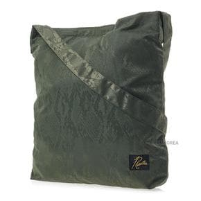 SS25 공용 파이썬 자카드 숄더백 QV058A OLIVE