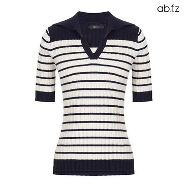 ab.f.z 브이넥 카라 줄무늬 골지 니트 (AFX2ZW31A)