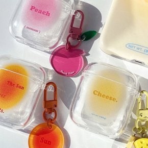 피치즈 투명 에어팟 키링 케이스 AirPods 3세대 프로 2세대 1세대 복숭아 오렌지 치즈