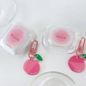 피치즈 투명 에어팟 키링 케이스 AirPods 3세대 프로 2세대 1세대 복숭아 오렌지 치즈