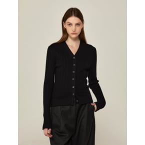 ESSENTIAL SLIM CARDIGAN (BLACK)