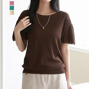[빠른배송] 워셔블 프릴 니트 티셔츠