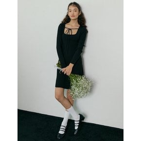 171 ribbon knit onepiece (black)