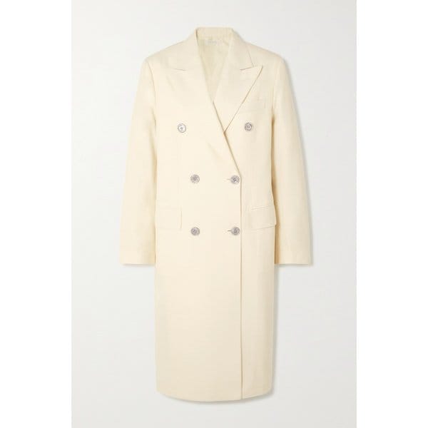 브리오니 더블 브레스티드 실크 캔버스 코트 오프 화이트 1647597294416661