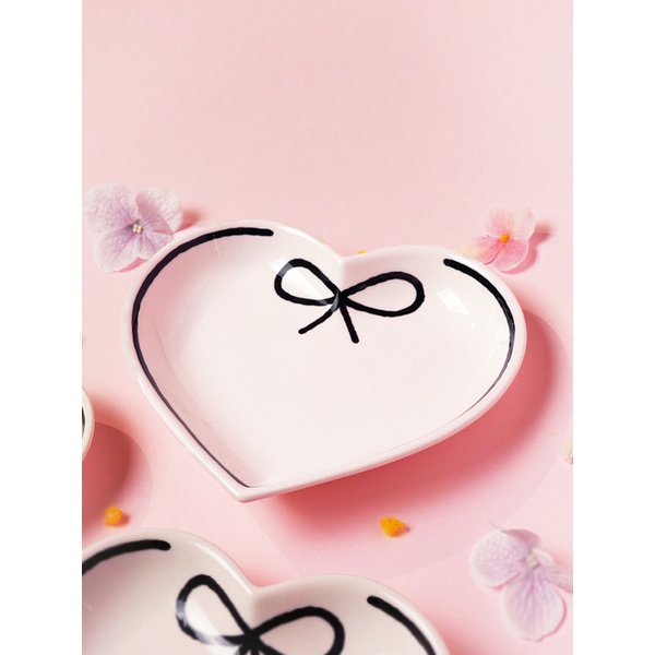 드로잉 리본하트접시(3size)