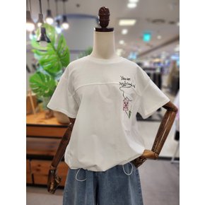 노원점 스테파니 포켓 우표 프린팅 티셔츠 A26TS6239