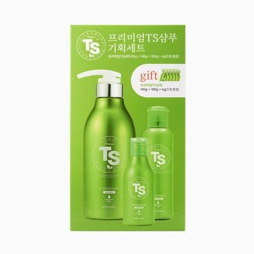 TS트릴리온 프리미엄 TS 샴푸 770g 구성 (500g+140g+100g+6gx5개)