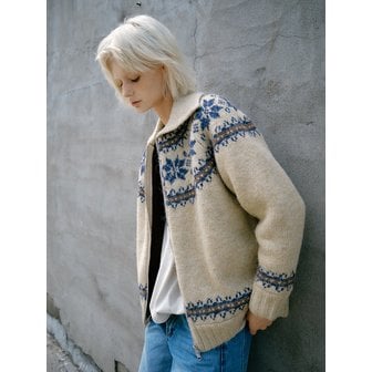 그린버터 Shearling Nordic Zip Cardigan (Beige)