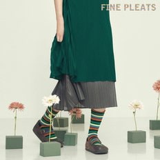 [FINE PLEATS] 피네 플리츠 트위스트 스커트 카키 브라운