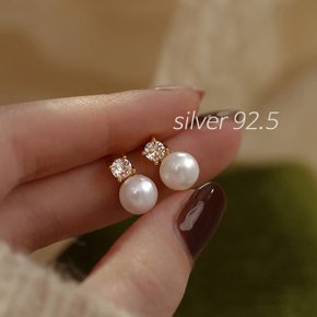 SILVER 92.5  비잔 천연담수 진주 이어링_P356545746