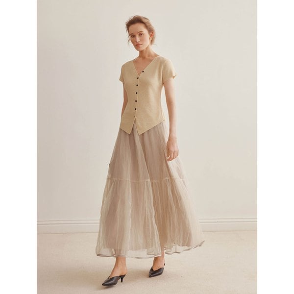 YY_V-neck short-sleeve cardigan