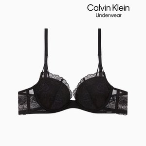 Calvin Klein Underwear 여성 CK 블랙 브라이덜 AF 라이틀리 라인드 플런지 브라(QF7751AD-UB1)