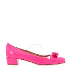 페라가모 우먼 Salvatore 레이디 핫 핑크 바라 보우 펌프 Shoe Size 6 01B221 749513 297505