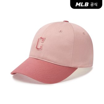 MLB [코리아공식] 바시티 원포인트 배색 언스트럭쳐 볼캡 CLE (Mg.Pink)