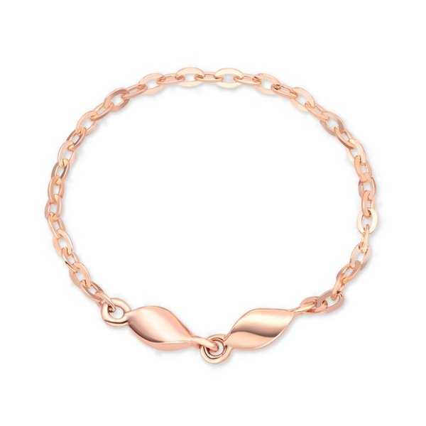 [비앤비골드] 18K 투웨이브 볼륨 열송이 체인실반지 SRS37427