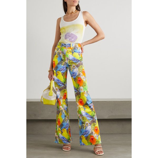 High-rise Printed Flared Jeans 오렌지 43769801097465926