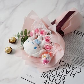 산리오 시나모롤 핑크 비누꽃다발 졸업식 입학식 축하선물 초콜릿캡