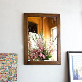 모니에 티나 느릅나무 원목 사각 벽거울(대)